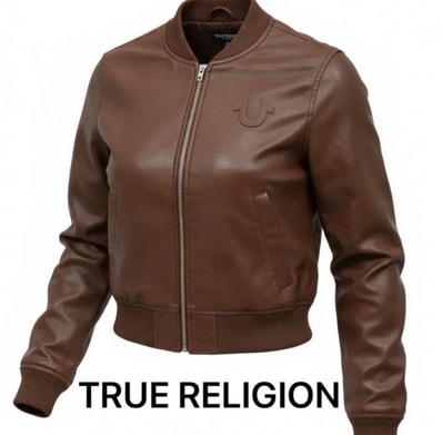 新品 ジャケット アウター TRUE RELIGION トゥルーレリジョン フェイクレザージャケット ブラウン