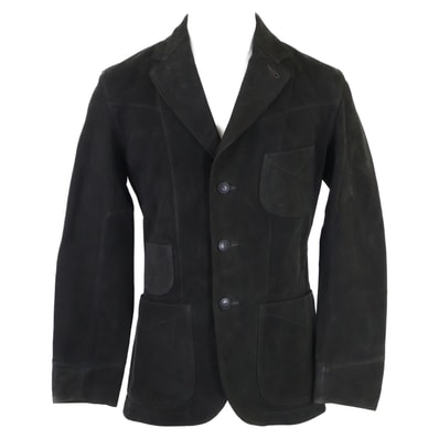 ダブルアールエル 【美品/国内正規/24AW】782943886001 ヴィンテージ加工 羊革 スエード アンコンストラクテッド スポーツコート/ XS/TP