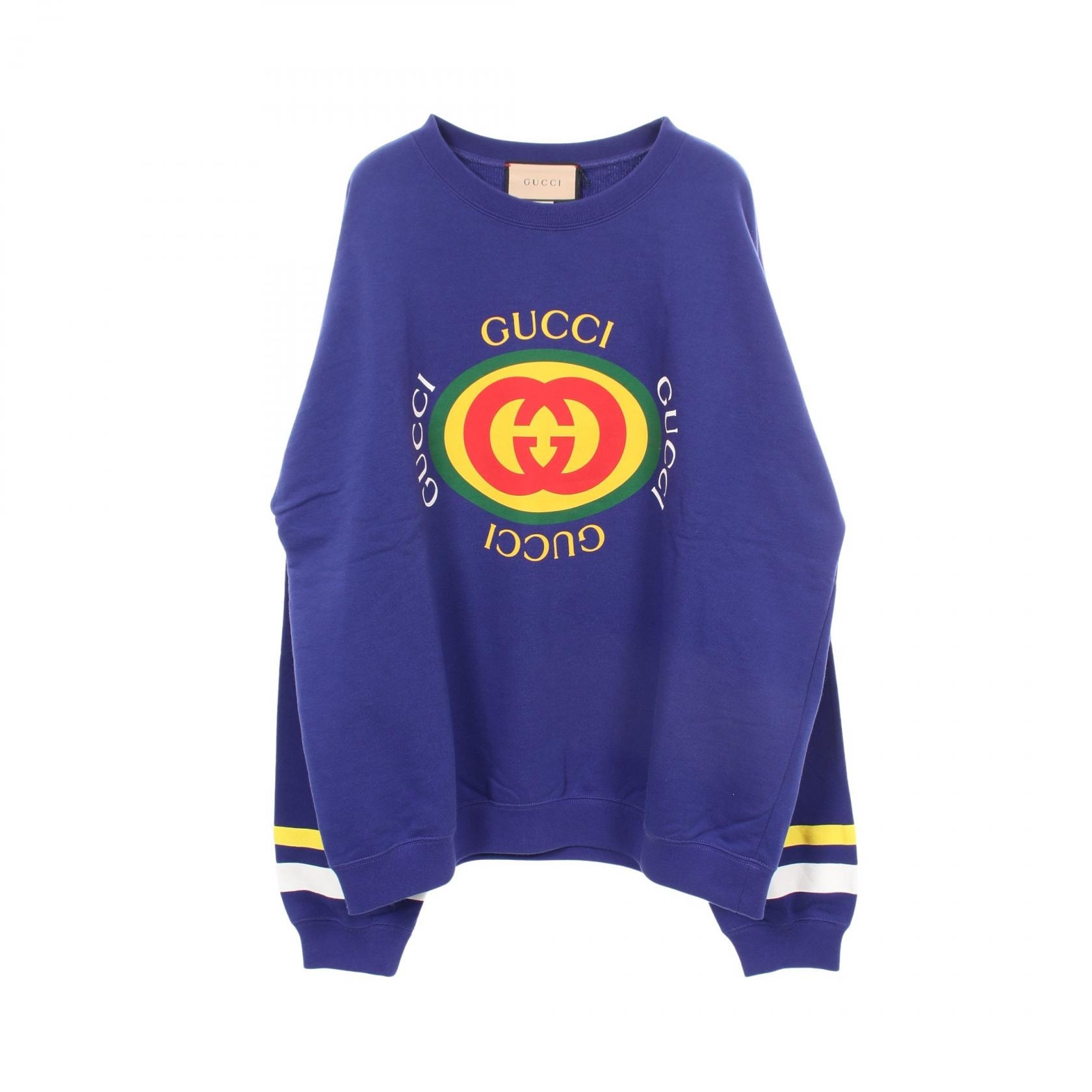 グッチ GUCCI ロゴプリント スウェット 衣料品 トップス コットン メンズ パープル系 / マルチカラー 747809 【中古】