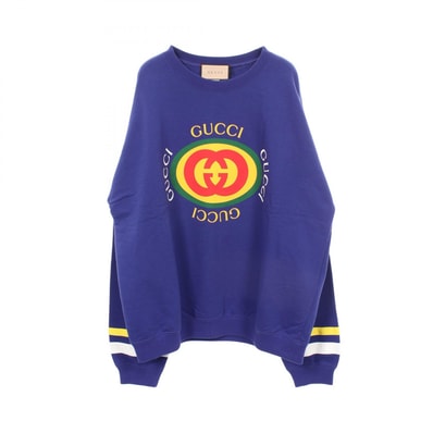 グッチ GUCCI ロゴプリント スウェット 衣料品 トップス コットン メンズ パープル系 / マルチカラー 747809 【中古】