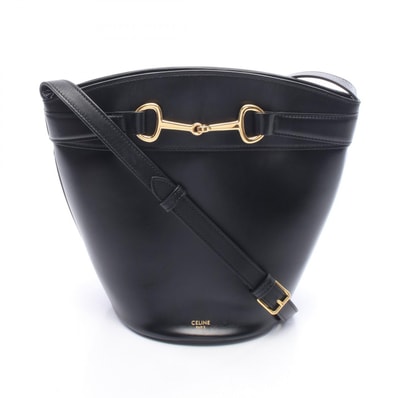 セリーヌ CELINE クレシーバケット ショルダーバッグ バッグ レザー レディース ブラック系 【中古】