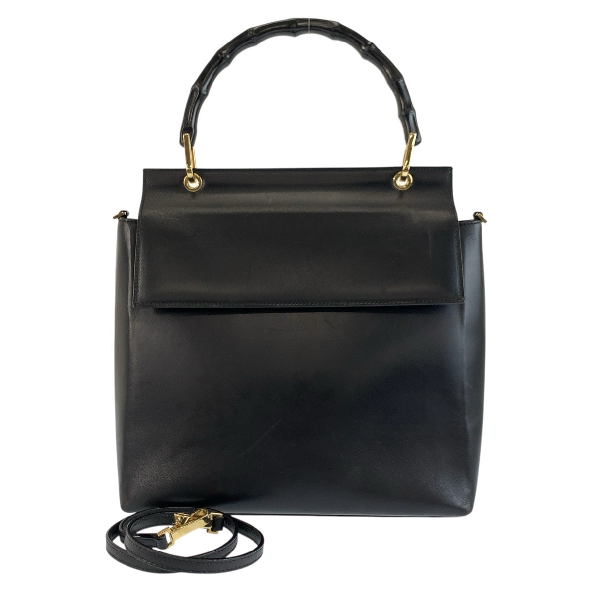 GUCCI グッチ バンブー ブラック 黒 ゴールド金具 レザー ハンドバッグ ショルダーバッグ 2way 603950 【中古】