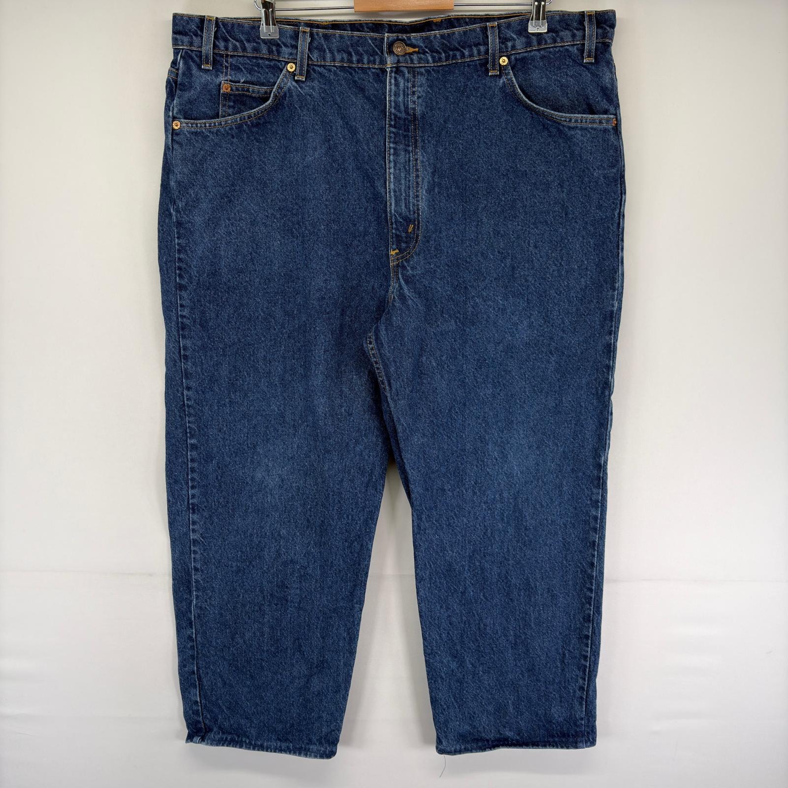 古着 リーバイス Levi's デニム パンツ 5ポケット 550 大きいサイズ テーパード ジーンズ ジーパン ジップ w44 L32  ブルー系 メンズ