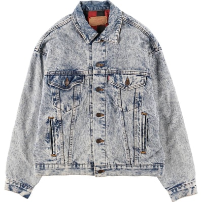 古着 90年代 リーバイス Levi's 70417-0819 ケミカルウォッシュ デニムジャケット Gジャン USA製 メンズM相当 ヴィンテージ/eaa586413