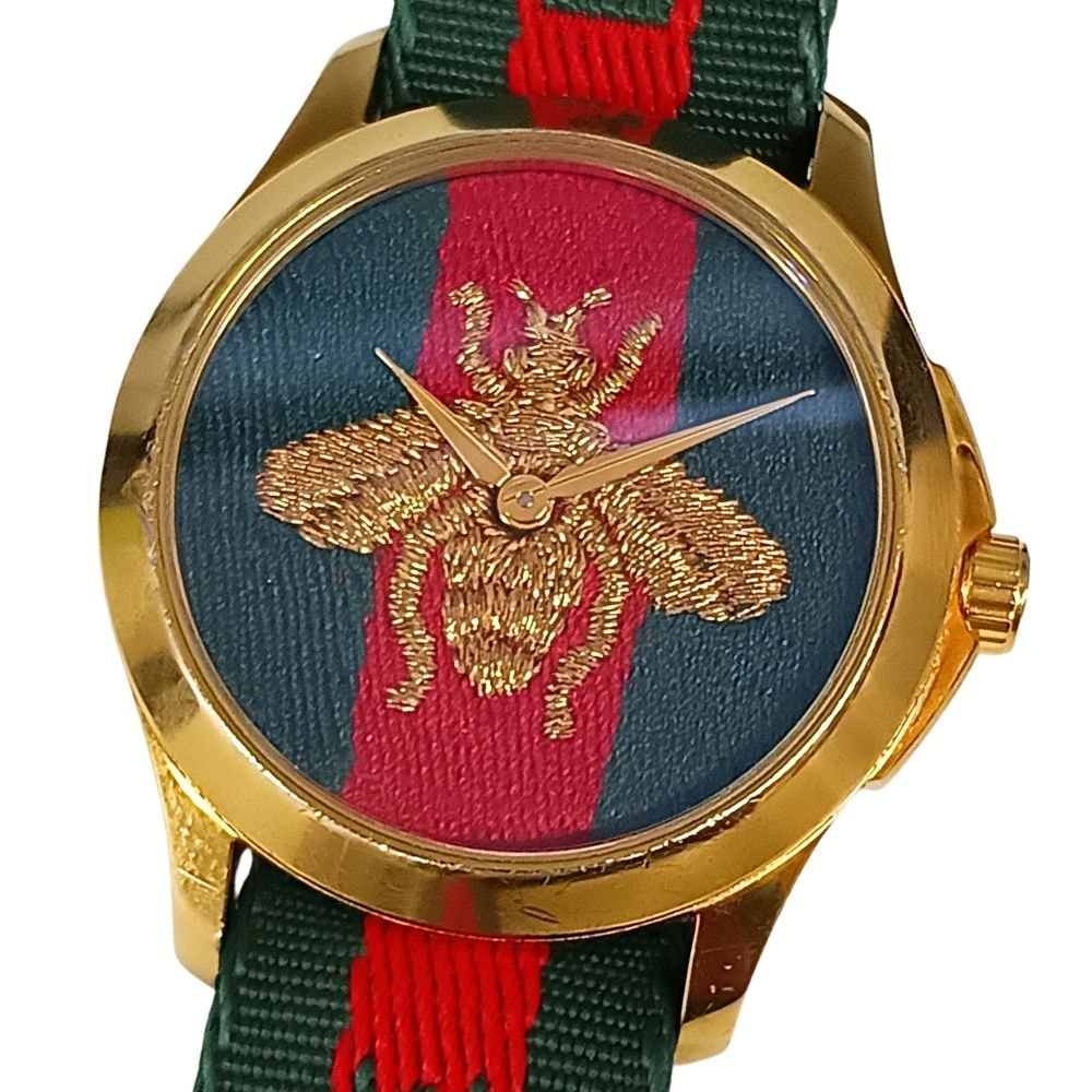 GUCCI グッチ 126.4 Gタイムレス シェリーラインベルト クォーツ メンズ 腕時計 C1268