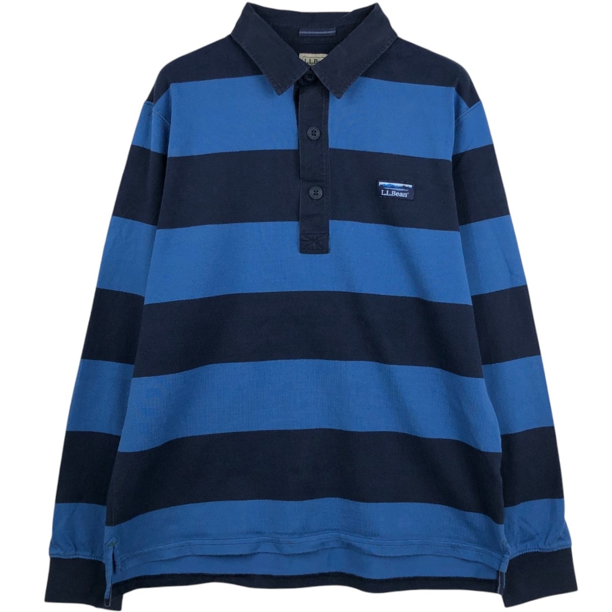 古着 エルエルビーン L.L.Bean ボーダー柄 長袖 ラガーシャツ メンズM相当/eaa677647