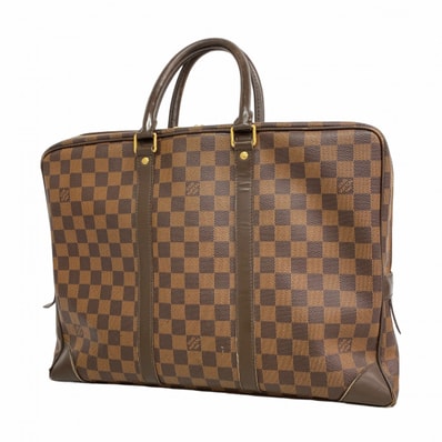 【6ce5976-k】ルイヴィトン ビジネスバッグ ダミエ ポルトドキュマンヴォワヤージュ N41124 エベヌ【中古】メンズ