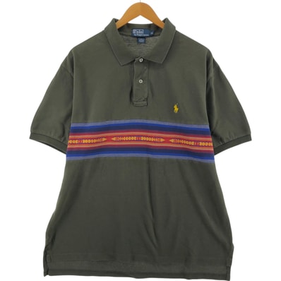古着 ラルフローレン Ralph Lauren POLO by Ralph Lauren ネイティブボーダー 半袖 ポロシャツ メンズXL相当/eaa543000