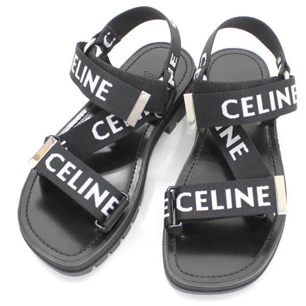 【新品】セリーヌ CELINE レオ ストラッピー サンダル 黒 ブラック  #37 サイズ37 レディース サマー 夏 スポーツ プレゼント ギフト ブランド