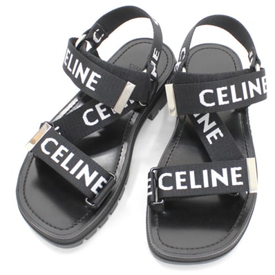 【新品】セリーヌ CELINE レオ ストラッピー サンダル 黒 ブラック #37 サイズ37 レディース サマー 夏 スポーツ プレゼント ギフト ブランド