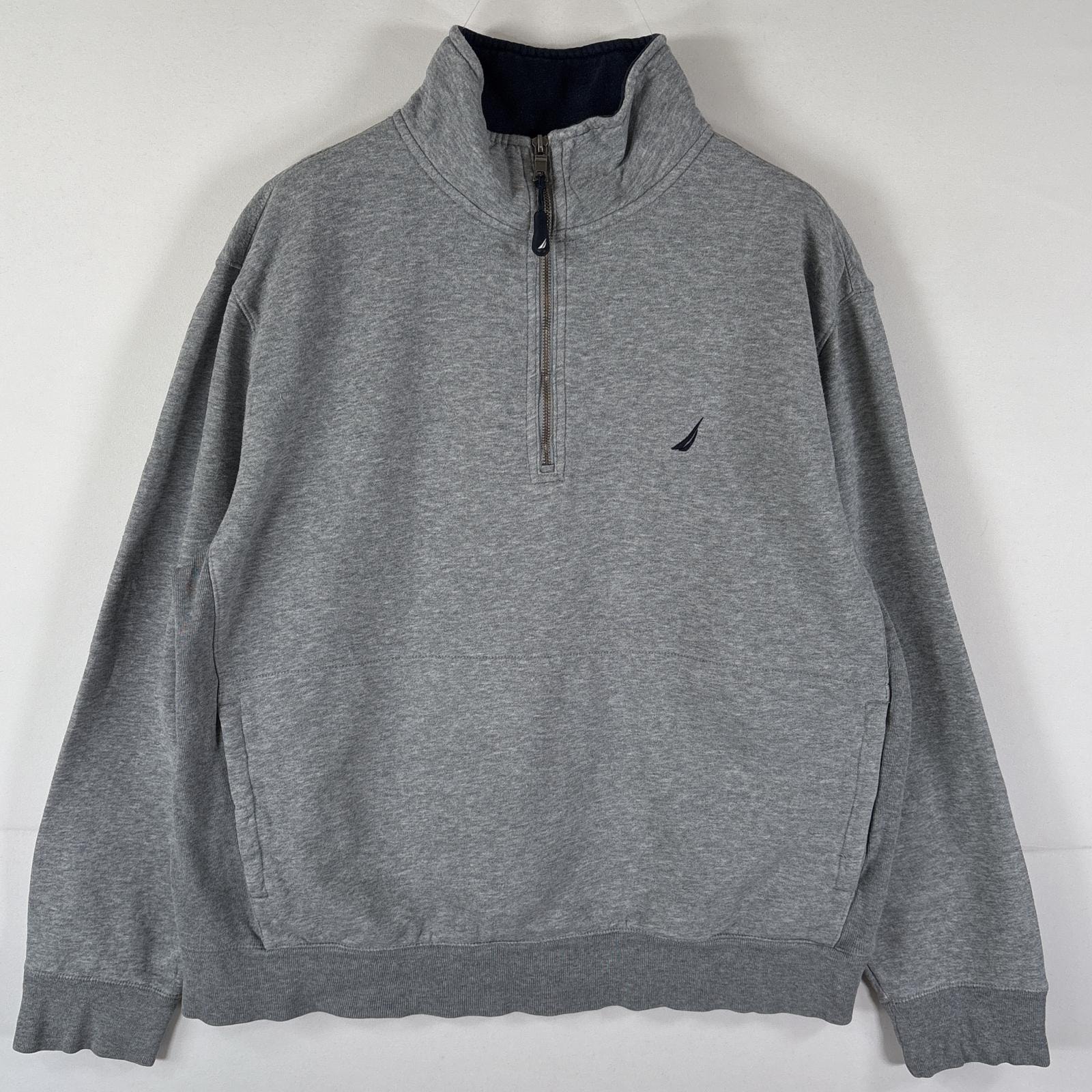 古着 ノーティカ NAUTICA スウェット ハーフジップ トレーナー ワンポイントロゴ プルオーバー  L  グレー メンズ