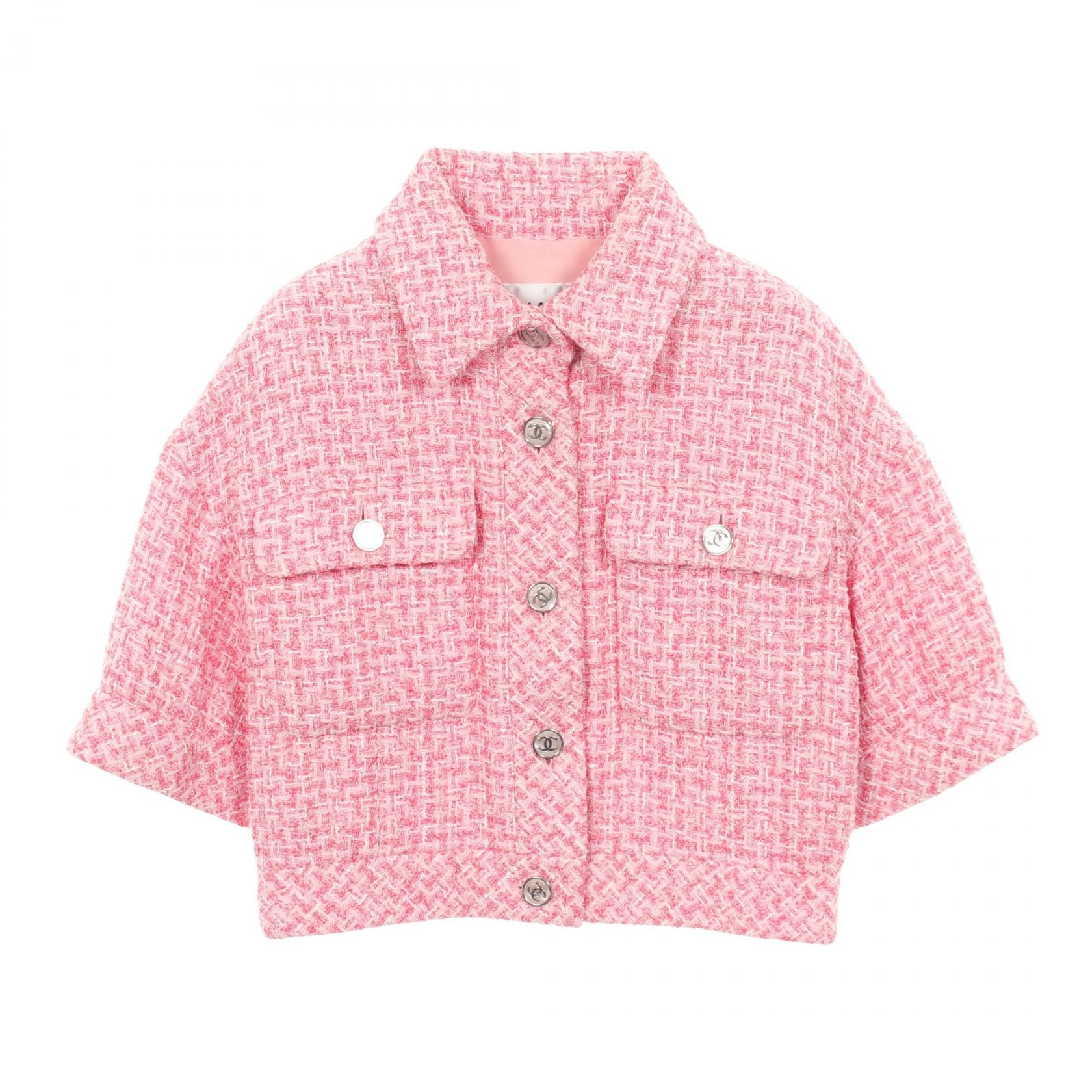 シャネル CHANEL ココマークボタン ツイード 衣料品 アウター コットン レディース ピンク系 P74451V65954 【中古】