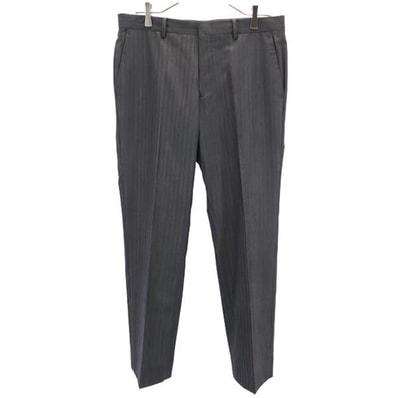 LANVIN en Bleu ランバンオンブルー 日本製 ウールブレンド ストライプ柄 スラックスパンツ 82 グレー