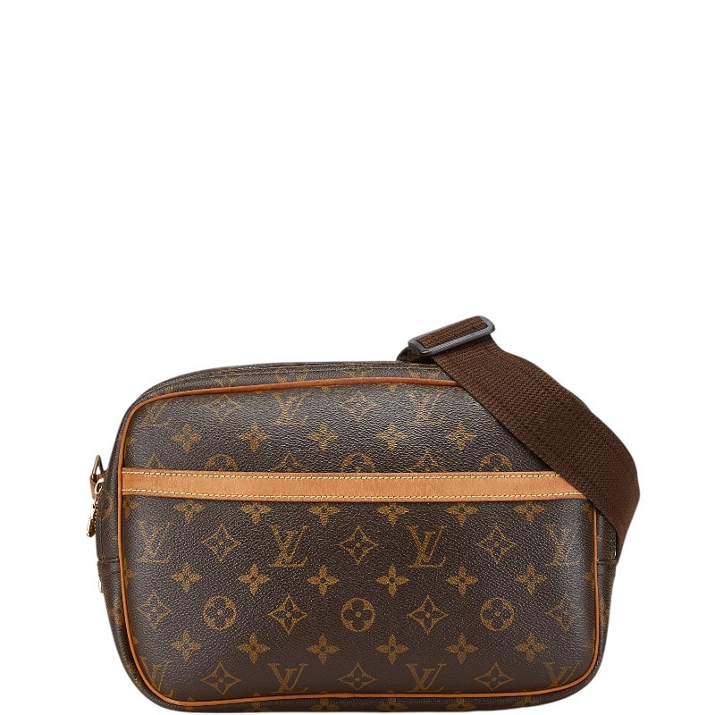 ルイ ヴィトン モノグラム  リポーターPM 斜め掛け ショルダーバッグ M45254 ブラウン PVC レザー レディース LOUIS VUITTON 中古