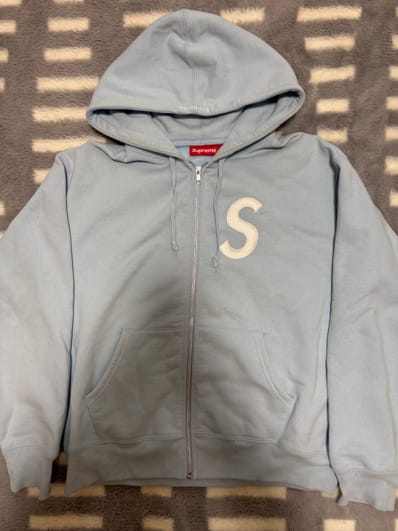 Supreme S Logo Zip Up Hooded Sweatshirt (25FW) "Light Blue"