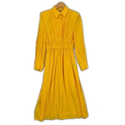 美品 FENDI フェンディ 12CPF-20-1642 春夏 SS ワンピース シルク イエロー レディース 40【古着】【中古】