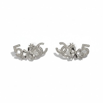 超美品 CHANEL シャネル No5 B23P 2023年 ココマーク ラインストーン シルバー メタル ラインストーン/ ピアス A3-00123 【中古】