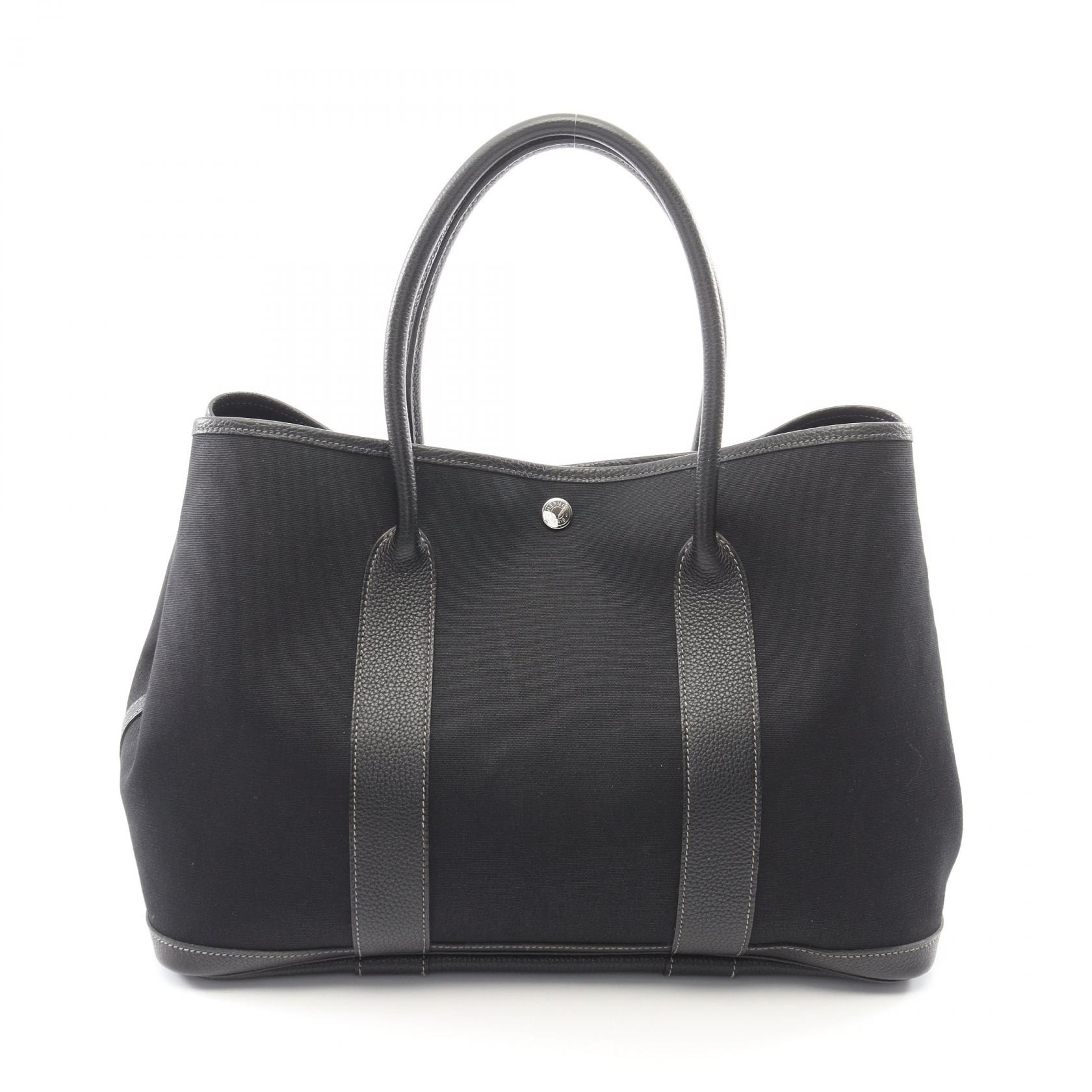 エルメス HERMES ガーデンパーティPM トートバッグ バッグ トワルオフィシエ / ネゴンダ トワルオフィシエ □J刻印(2006年製造) レディース ブラック系 【中古】