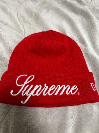 Supreme New Era Script Beanie "Red"