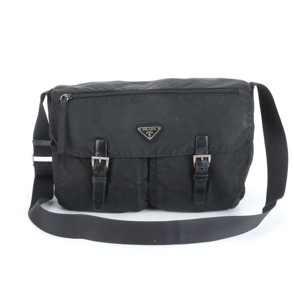 ■美品 プラダ テスート ナイロントライアングルロゴショルダーバッグ