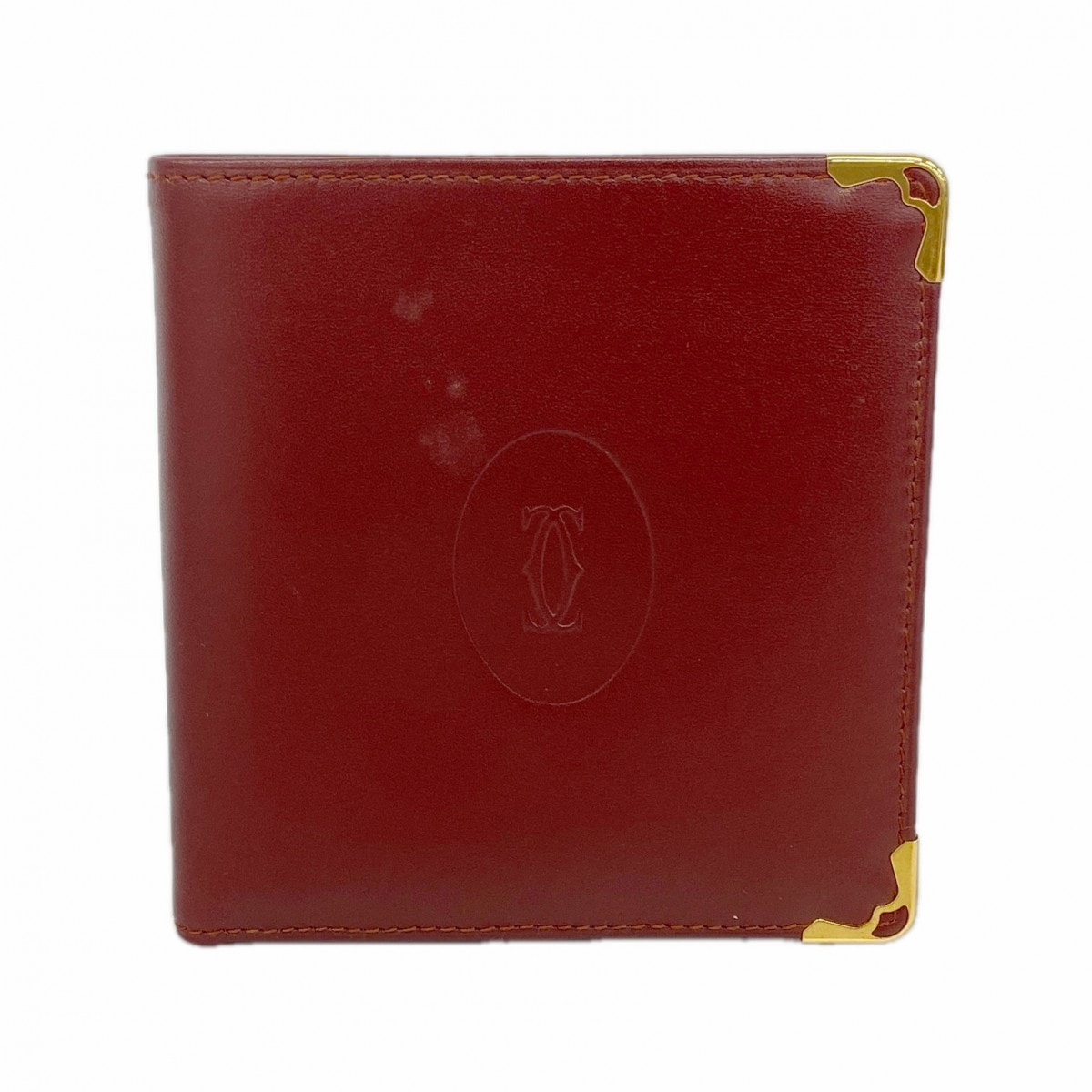 【6ed3704】カルティエ 財布 マスト レザー ボルドー ゴールド金具【中古】レディース
