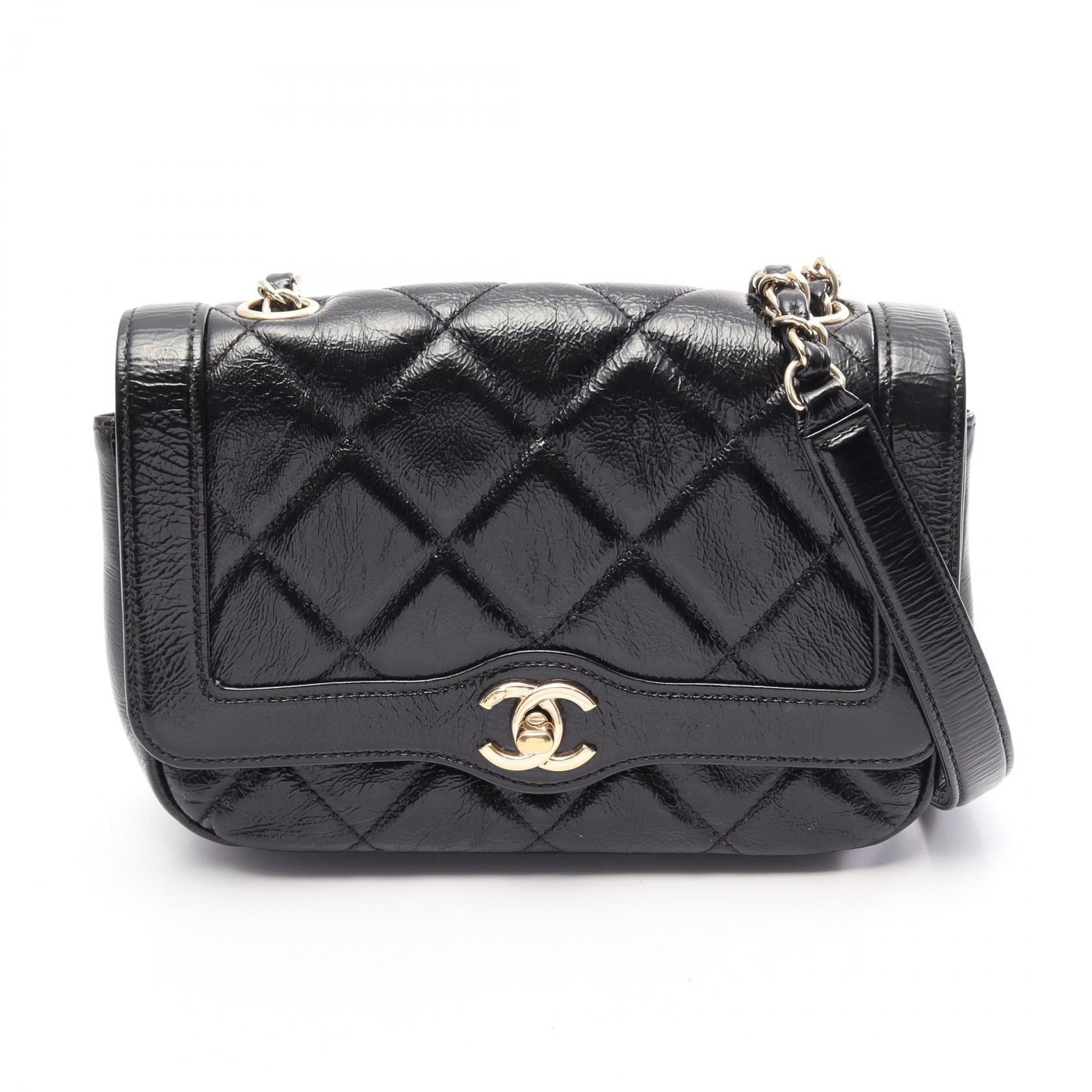 シャネル CHANEL マトラッセ ショルダーバッグ バッグ レザー レディース ブラック系 【中古】