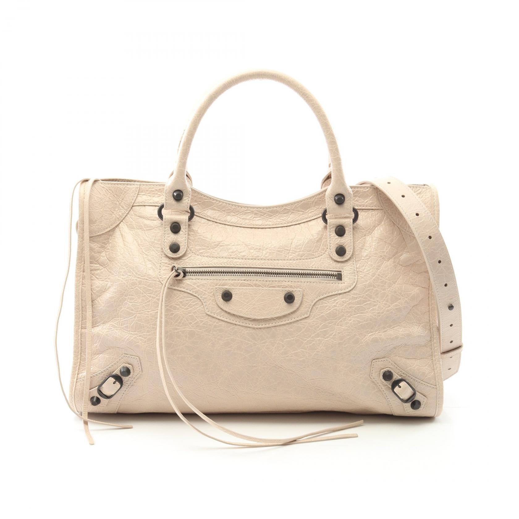 バレンシアガ BALENCIAGA シティ ミディアム ハンドバッグ バッグ レザー レディース ベージュ系 8230582ABEK2910 【新品】
