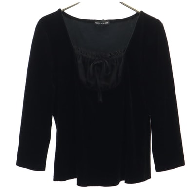 FOXEY NEW YORK フォクシーニューヨーク 日本製 7分袖 ベロア ブラウス 40 ブラック