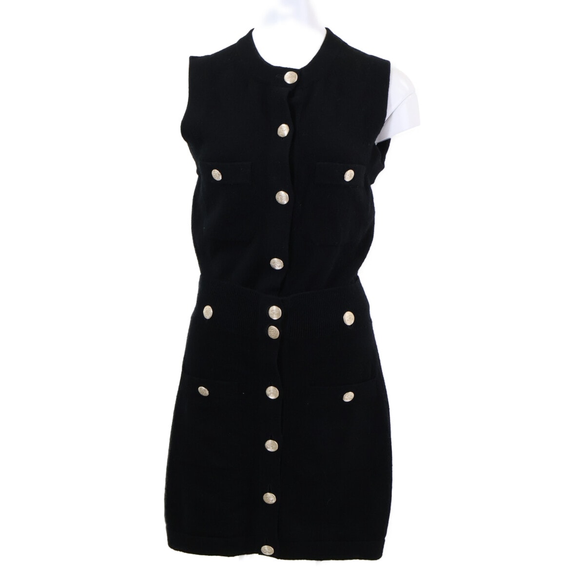 シャネル 【国内正規】22SS P72778K10442 ココマークボタン カシミヤ100% ノースリーブ 34