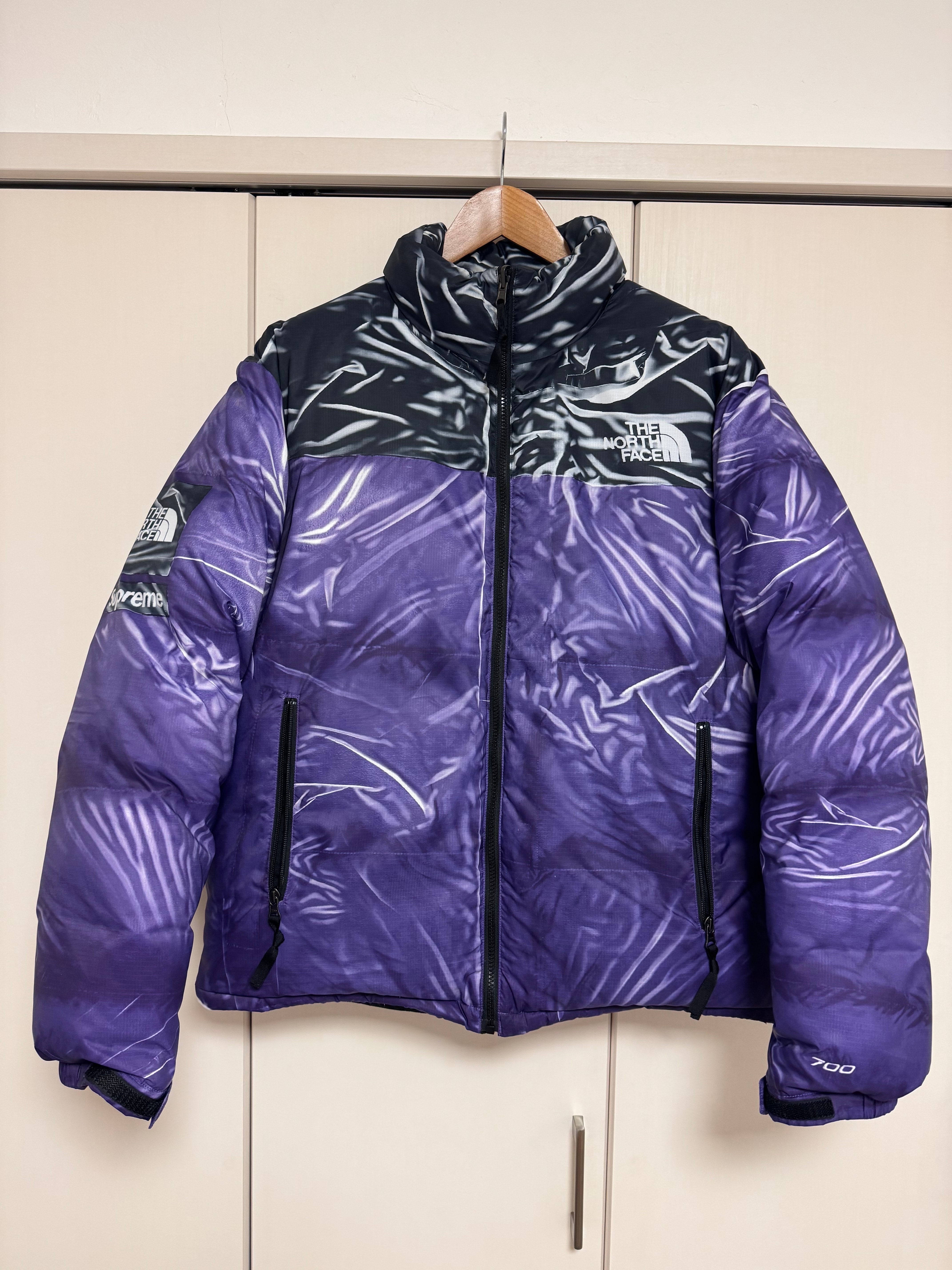 Supreme x The North Face Trompe Loeil Printed Nuptse Jacket "Purple"