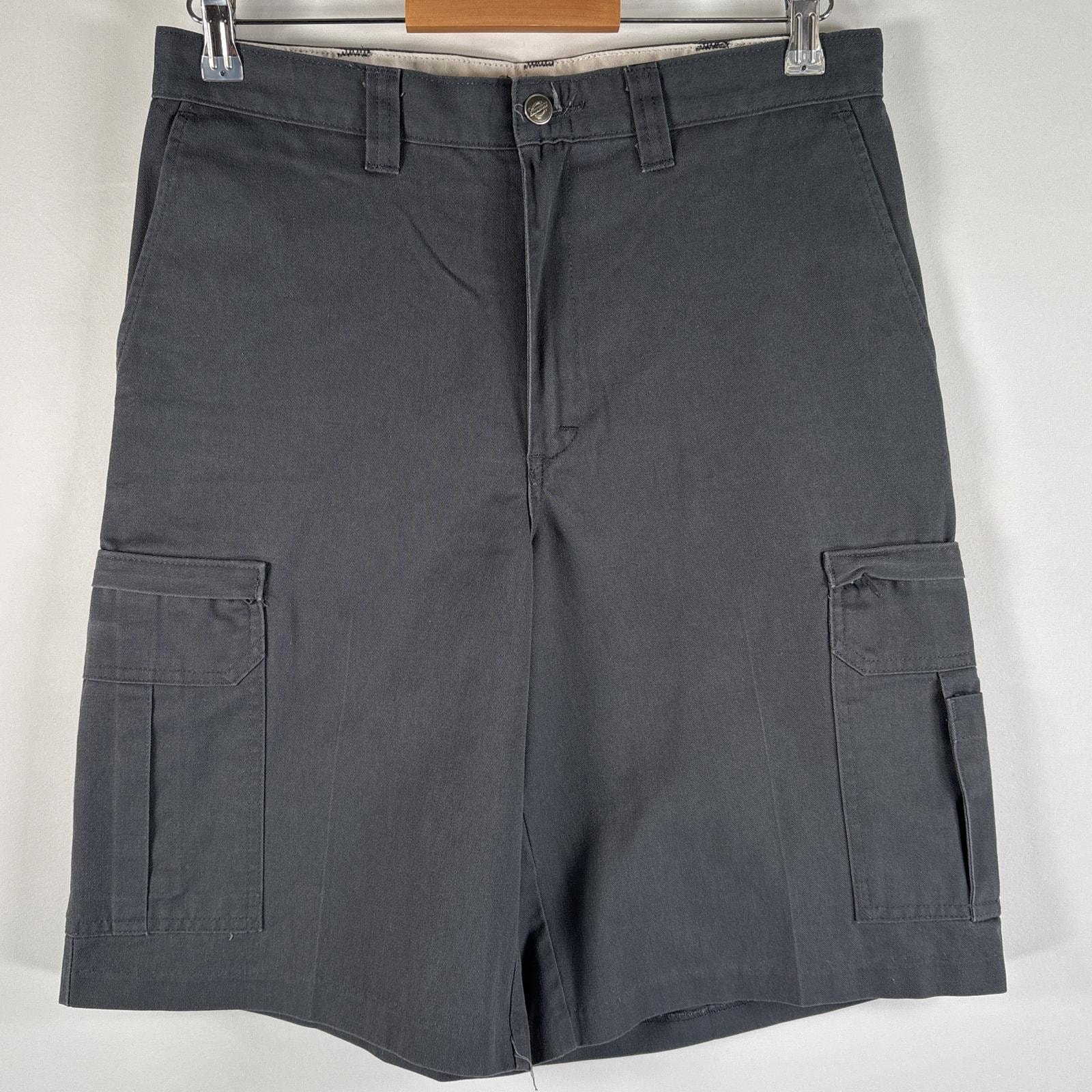 古着 ディッキーズ Dickies ショートパンツ ハーフパンツ ワークパンツ サイドポケット ワンポイントロゴ刺繍 w32 ダークグレー メンズ