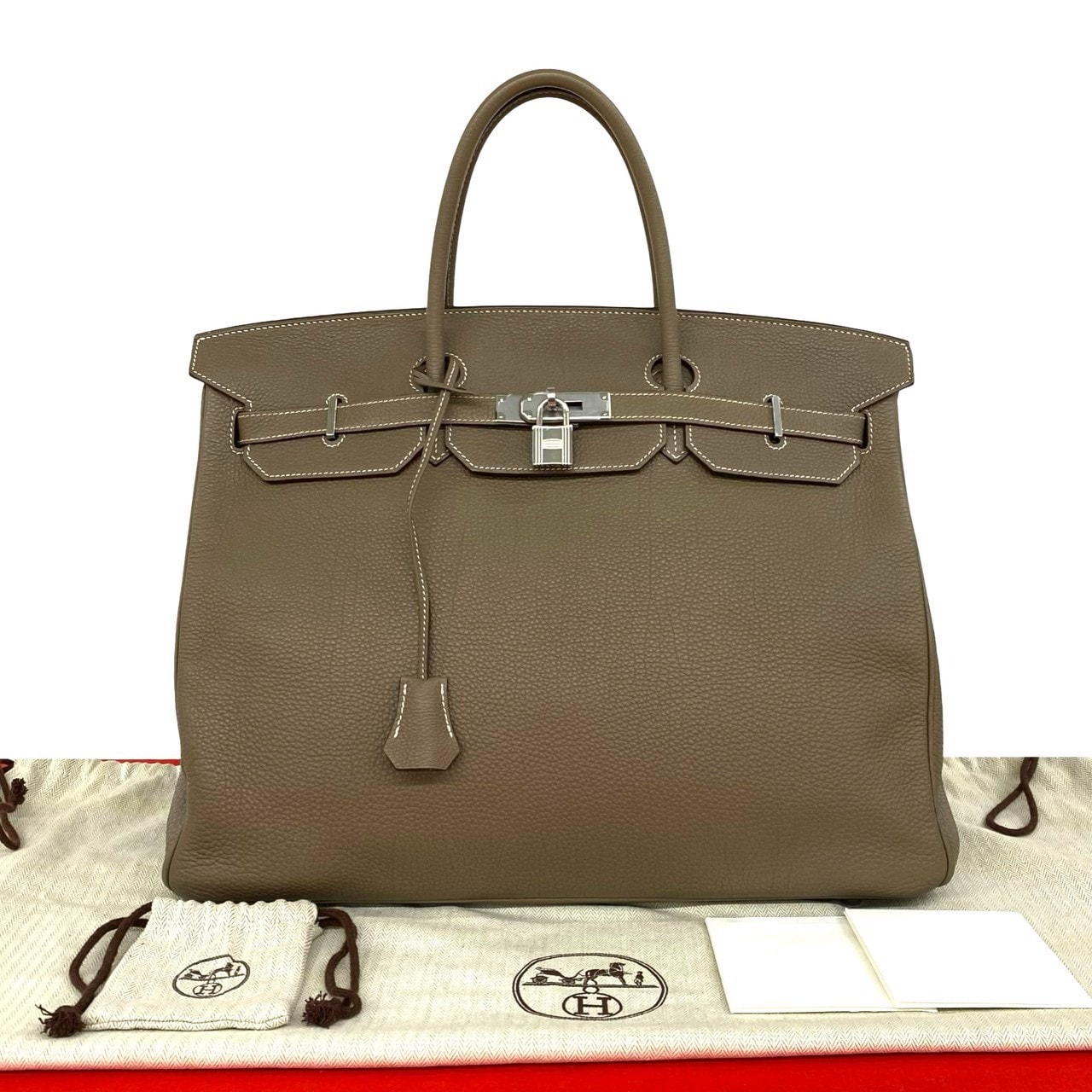 HERMES エルメス バーキン 40 トゴ ハンドバッグ ベージュ
614-5