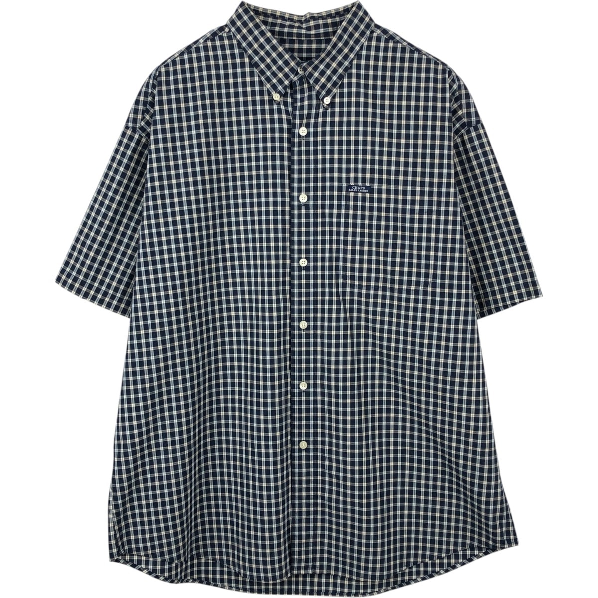 古着 ラルフローレン Ralph Lauren CHAPS チャップス 半袖 ボタンダウン チェックシャツ メンズXL相当/eaa652253