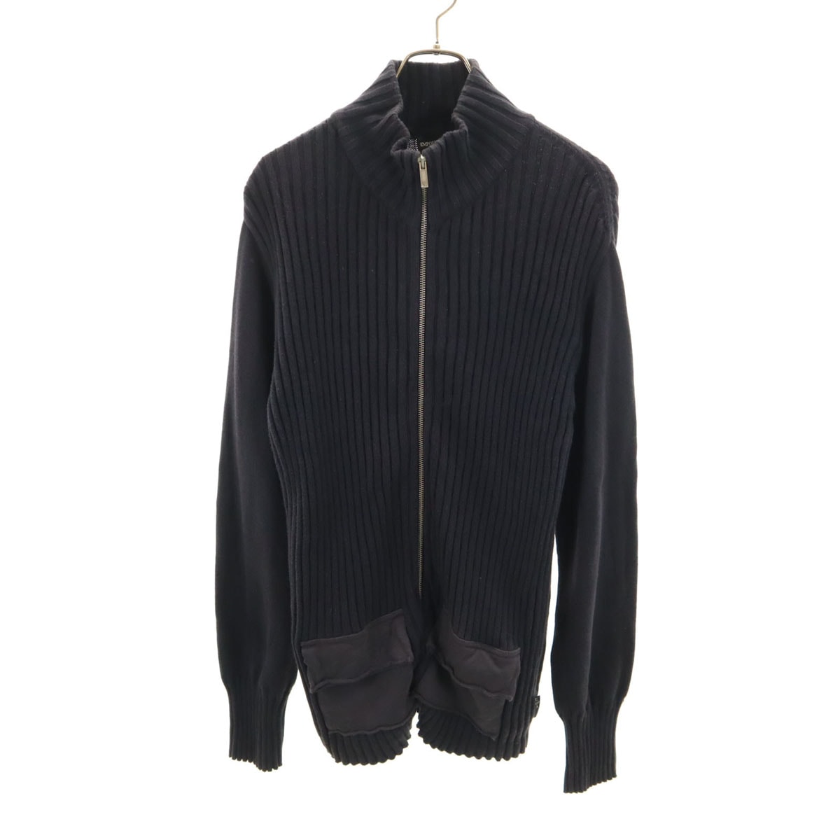 Emporio Armani エンポリオアルマーニ ニットジャケット XXL チャコール ビッグサイズ