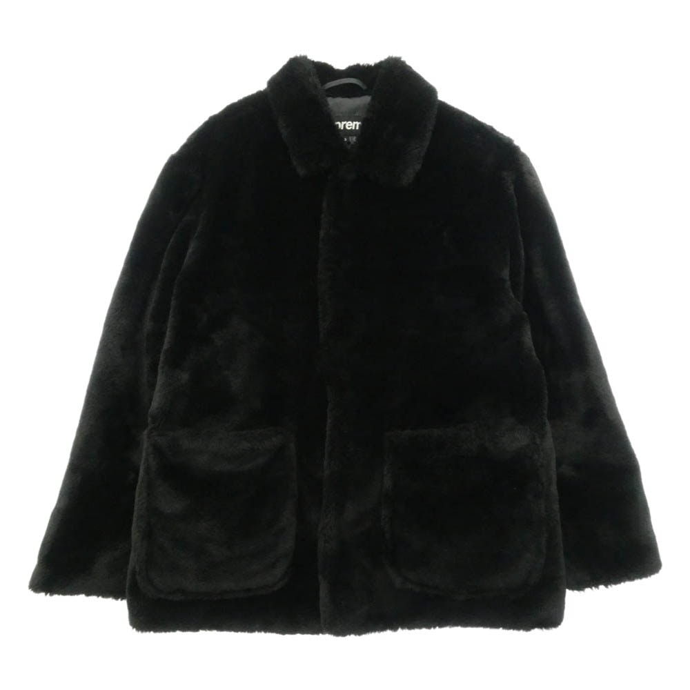 Supreme シュプリーム 21AW 2-Tone Faux Fur Shop Coat Black フェイク ファー ショップ コート ブラック系 S【中古】
