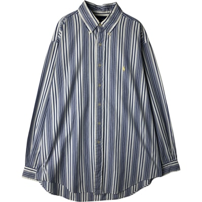 古着 ラルフローレン Ralph Lauren CLASSIC FIT クラシックフィット マルチストライプ 長袖 ボタンダウンストライプシャツ メンズL相当/eaa628602