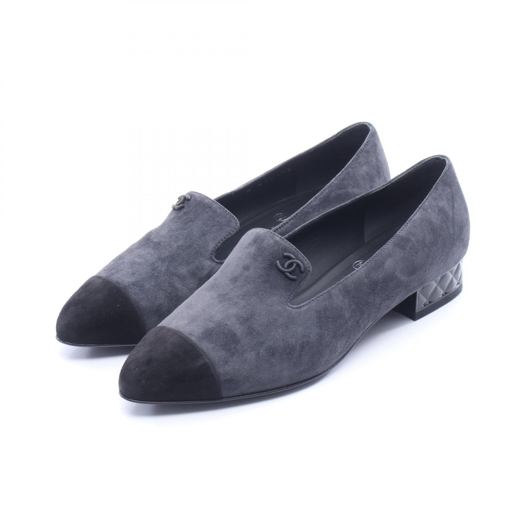シャネル CHANEL ココマーク パンプス 靴 スウェード レディース グレー系 / ブラック系 【中古】