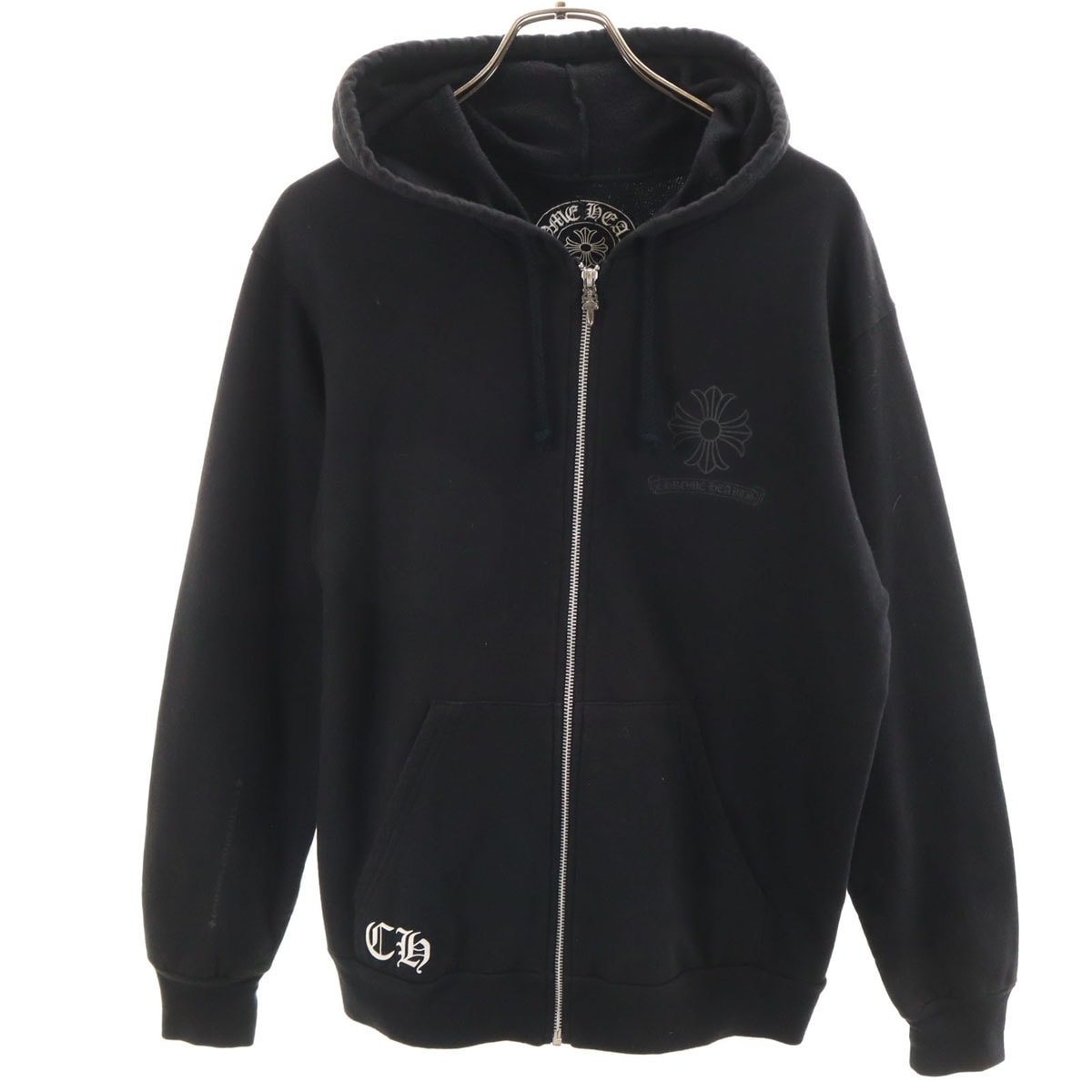 クロムハーツ CHプラスロゴ ジップアップパーカー "ブラック"