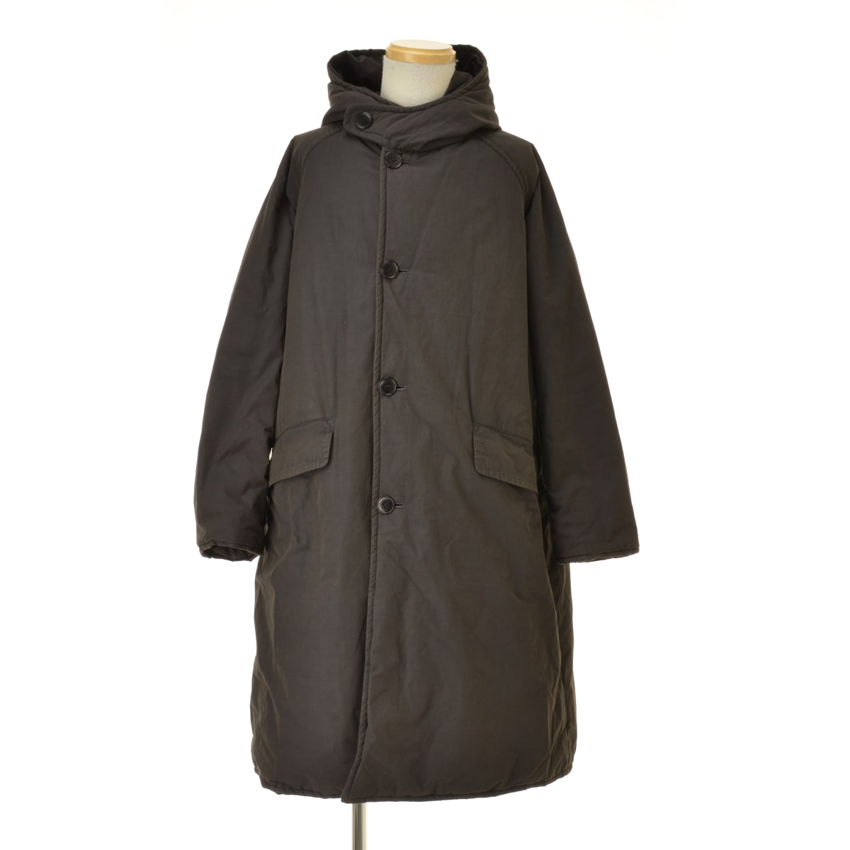 COMOLI Insulation Hooded Coat "Black"