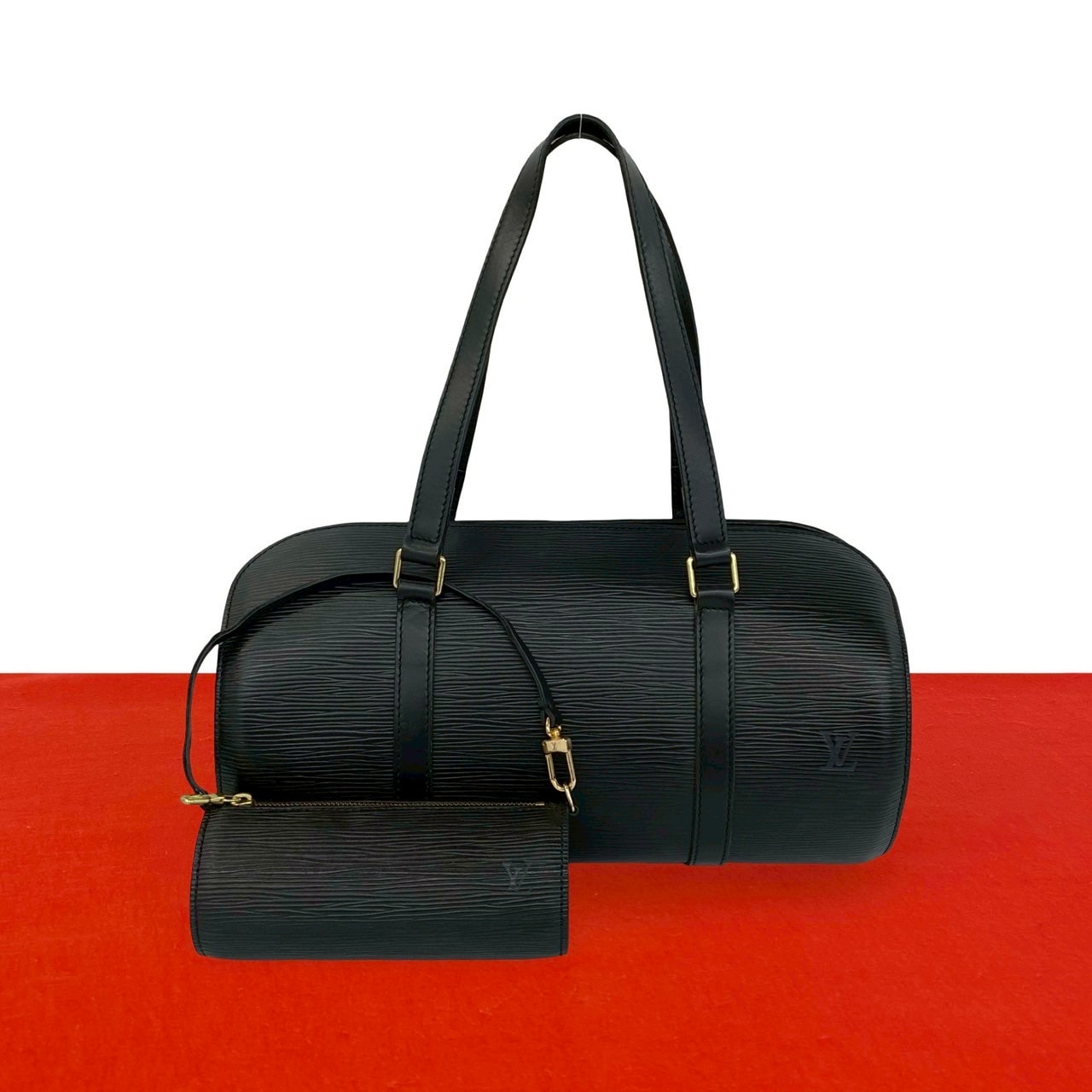 LOUIS VUITTON ルイヴィトン スフロ エピ レザー ハンドバッグ ブラック
 92635