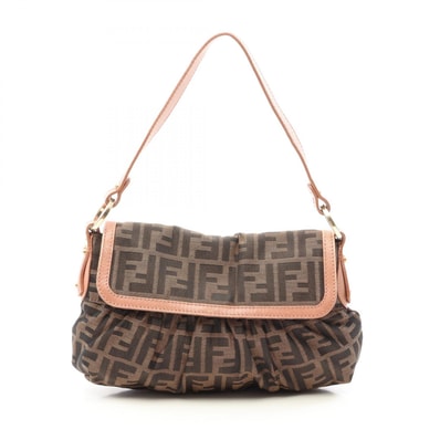 フェンディ FENDI シェフバッグ ズッカ ショルダーバッグ バッグ キャンバス レザー レディース ブラウン系 / ブラック系 / ピンク系 8BR353 【中古】