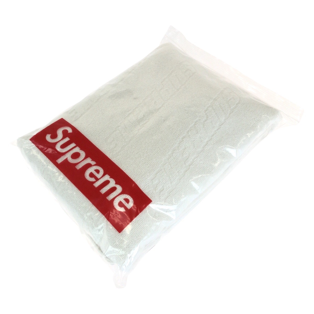 超美品 Supreme シュプリーム 型押しロゴ ビーチタオル ホワイト コットン タオル 604731 【中古】