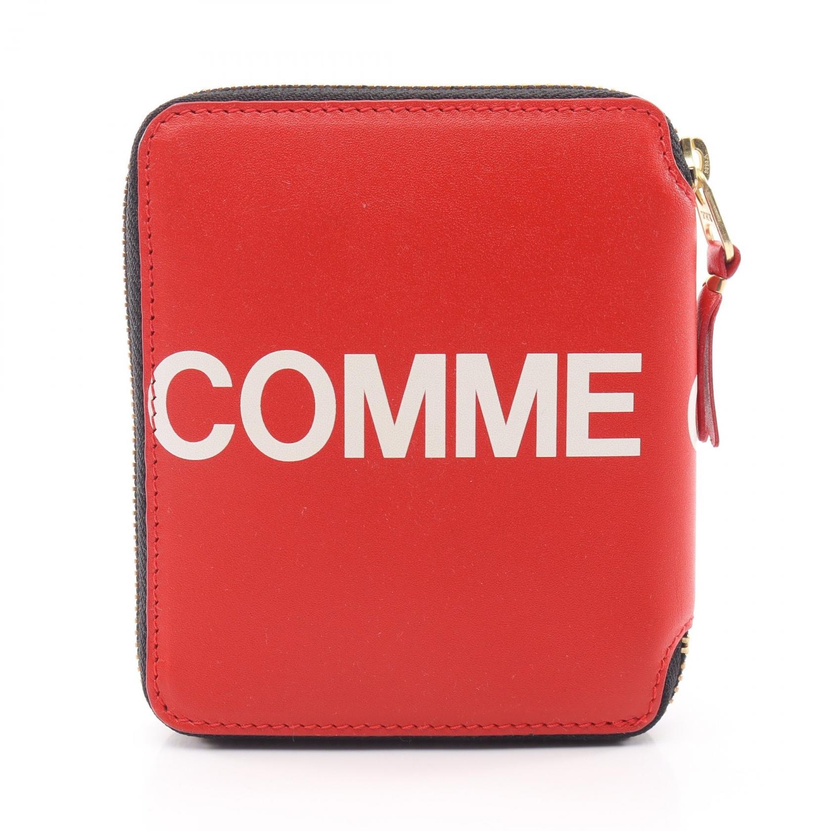 コムデギャルソン COMME des GARCONS HUGE LOGO ラウンド財布 財布 レザー メンズ レディース レッド系 SA2100HL 【新品】