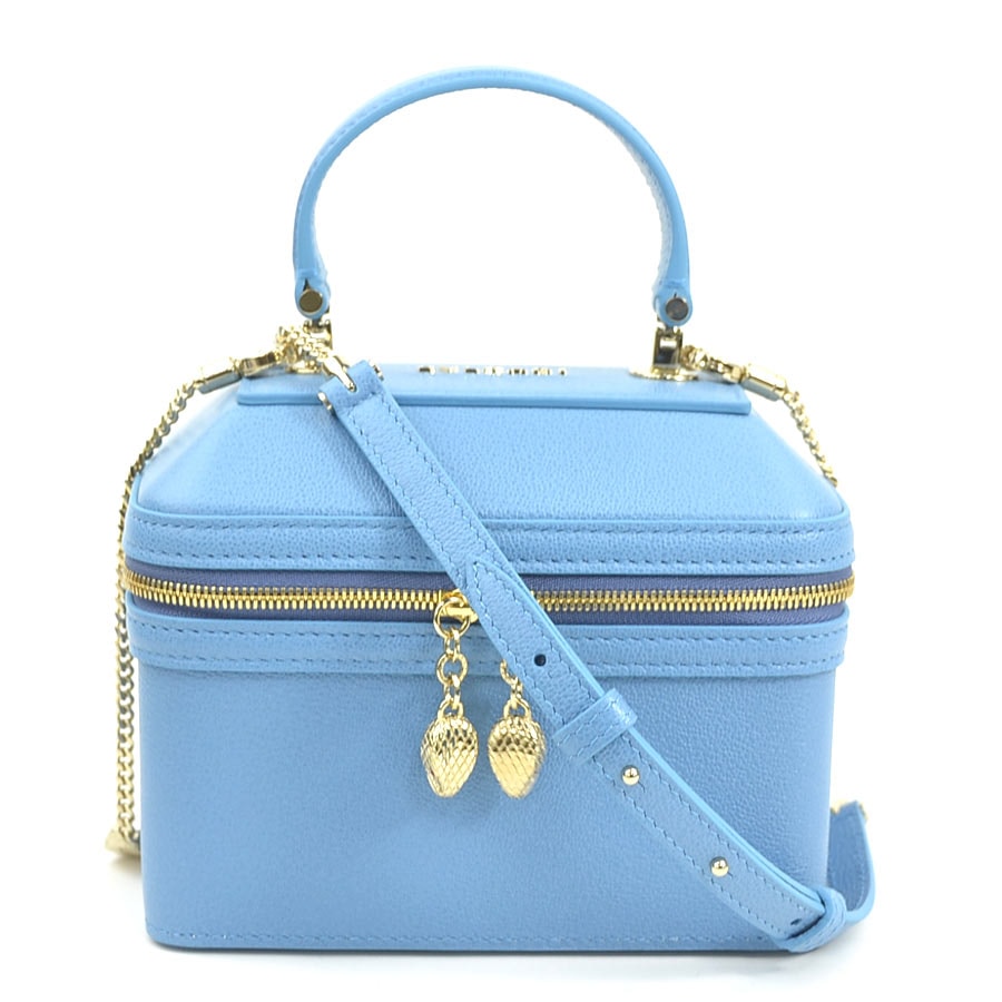 ブルガリ BVLGARI ハンドバッグ ショルダーバッグ セルペンティ 2way バニティバッグ レザー/メタル ブルー/ライトゴールド レディース【中古】 e62361a