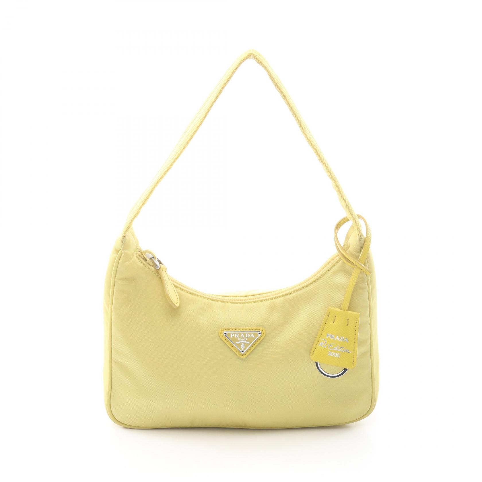 プラダ PRADA Re-Edition 2000 ミニバッグ ハンドバッグ バッグ ナイロン レディース イエロー系 1NE515 【中古】