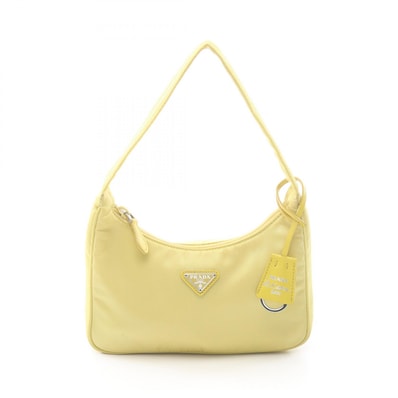 プラダ PRADA Re-Edition 2000 ミニバッグ ハンドバッグ バッグ ナイロン レディース イエロー系 1NE515 【中古】