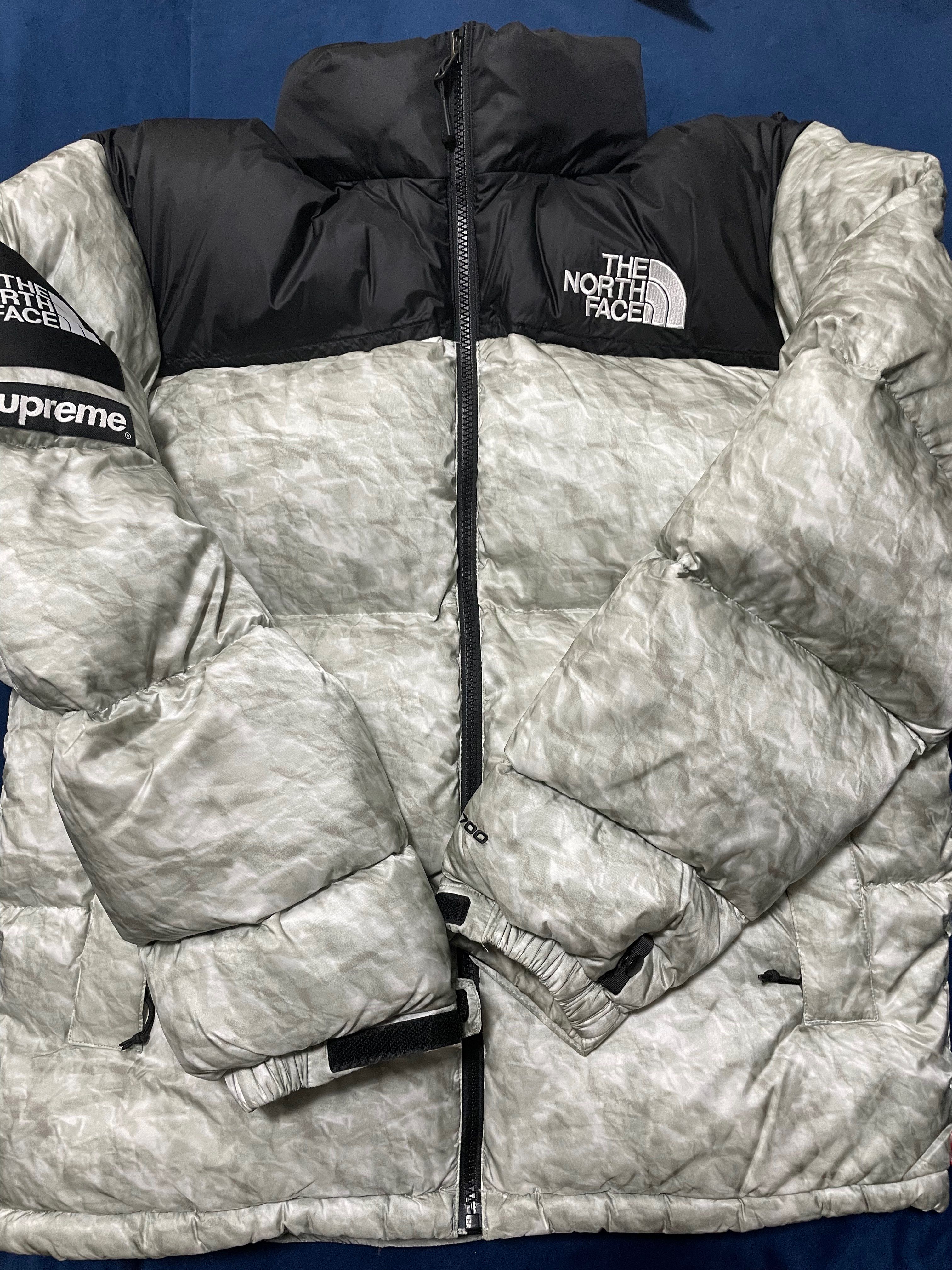 Supreme x The North Face Nuptse Jacket "White Paper Print"