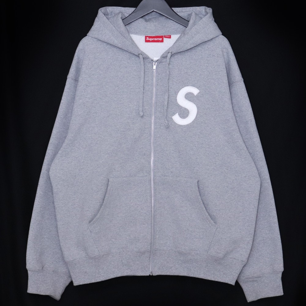 Supreme S Logo Zip Up Hooded Sweatshirt (25FW) "Heather Grey"