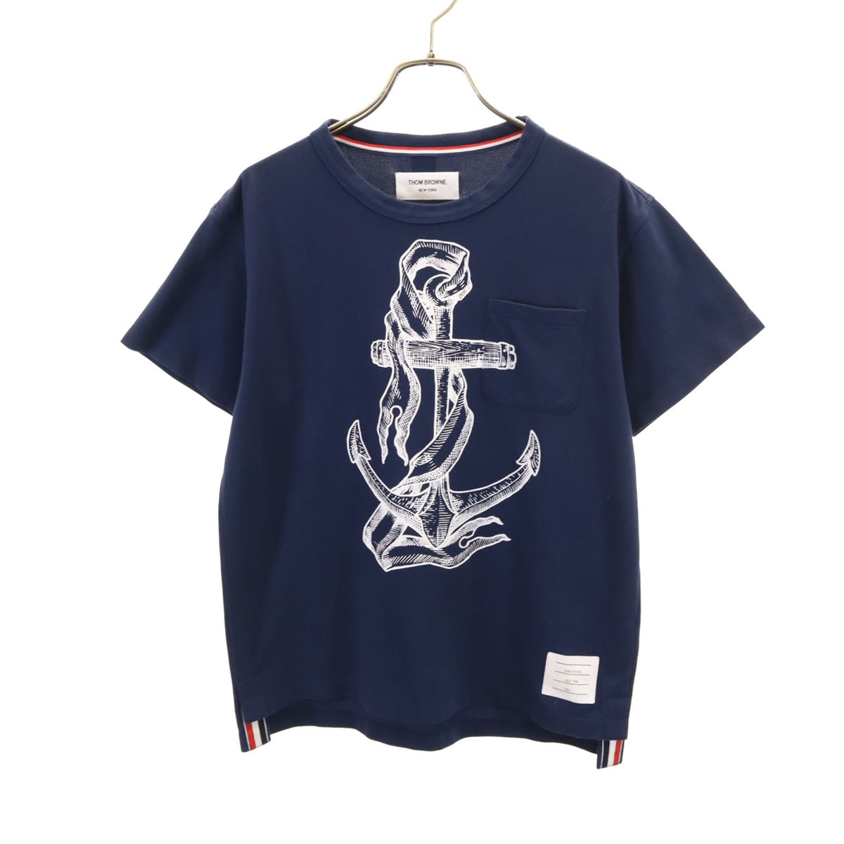 THOM BROWNE トムブラウン 日本製 半袖 Tシャツ L ネイビー