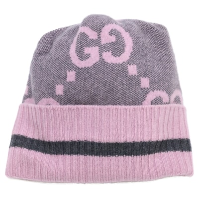 グッチ 【即決/国内正規】676827 3G344 GGロゴ カシミヤ ニット帽 M 57 21cm